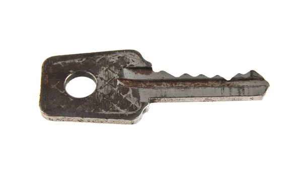 Old key on white background — Stock Photo, Image