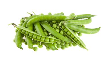 beyaz zemin üzerine bezelye