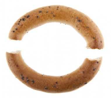 beyaz zemin üzerine simit