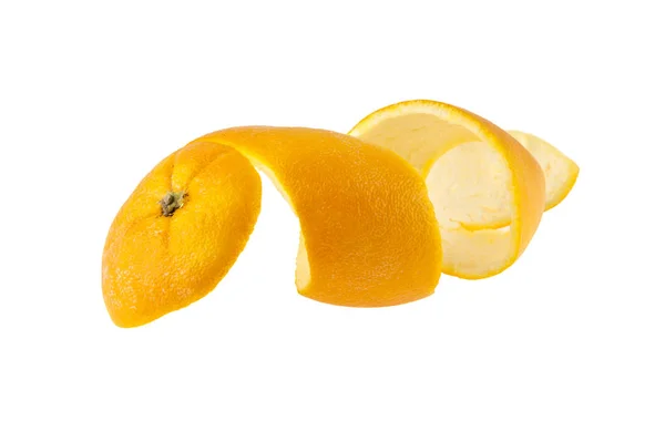 Cáscara de naranja sobre fondo blanco — Foto de Stock