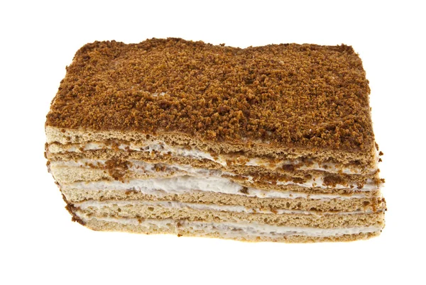 Beyaz zemin üzerine pasta — Stok fotoğraf