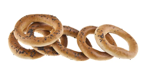 Beyaz zemin üzerine simit — Stok fotoğraf