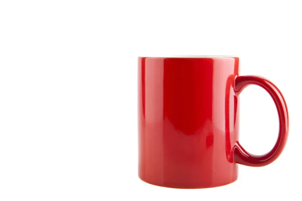 Taza roja sobre fondo blanco — Foto de Stock