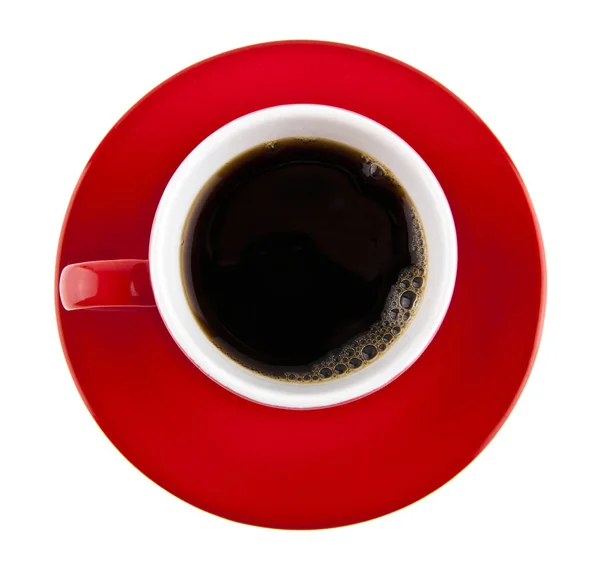 Rote Tasse mit Kaffee — Stockfoto