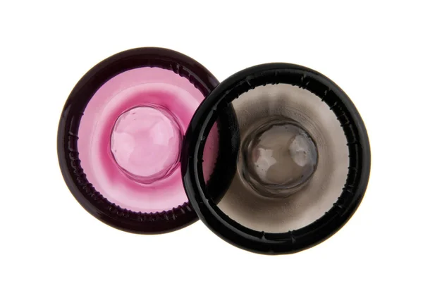Kondome auf weißem Hintergrund — Stockfoto