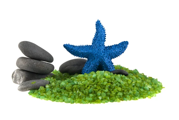 Kameny, hvězdice a zelená mořská sůl — Stock fotografie