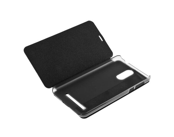 Black phone case isolated on white background