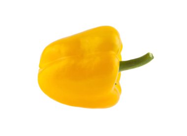 Beyaz arkaplanda sarı biber