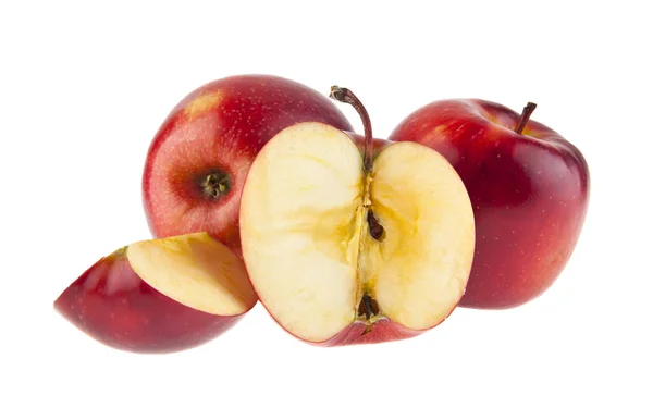 Rote Äpfel auf weißem Hintergrund — Stockfoto