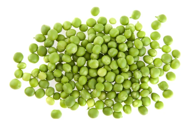 在白色背景上的绿色豌豆 — 图库照片