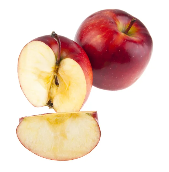 Červená jablka, izolované na bílém pozadí closeup — Stock fotografie