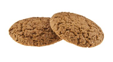 Beyaz arkaplanda yulaf ezmesi kurabiyeleri