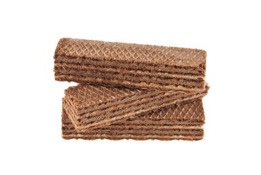 Beyaz arkaplanda waffle 'lar