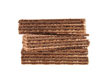 Beyaz arkaplanda waffle 'lar