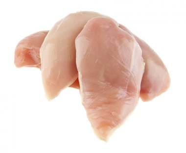 beyaz zemin üzerine tavuk fileto