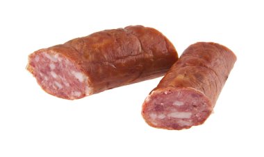 beyaz arkaplanda sosis