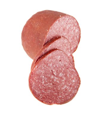 beyaz arkaplanda sosis