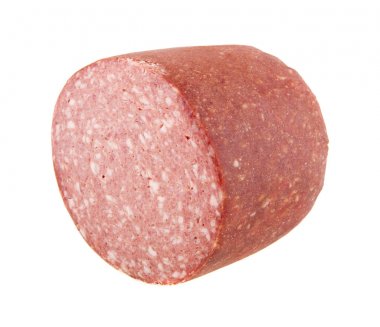 beyaz arkaplanda sosis