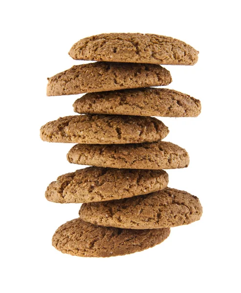 Havregryn cookies på vit bakgrund — Stockfoto