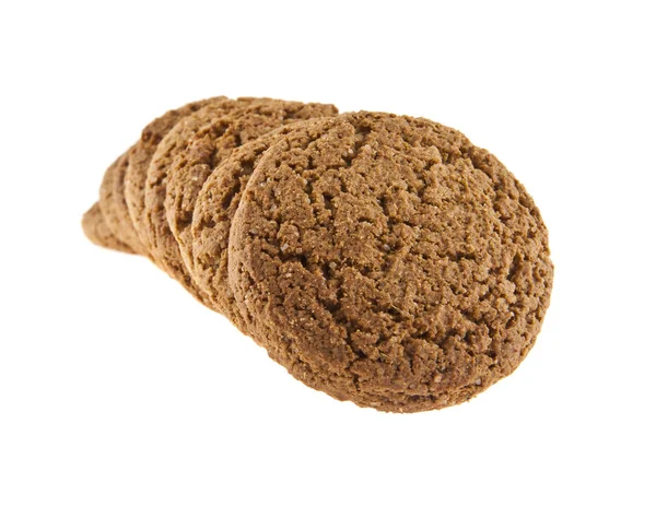 Havregryn cookies på vit bakgrund — Stockfoto