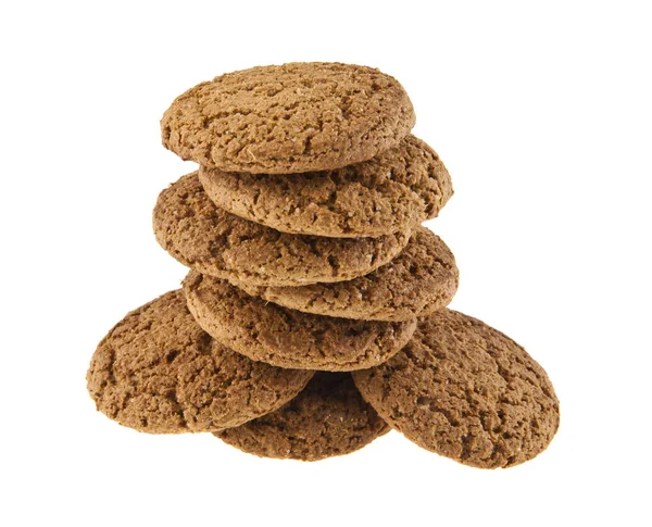 Havregryn cookies på vit bakgrund — Stockfoto