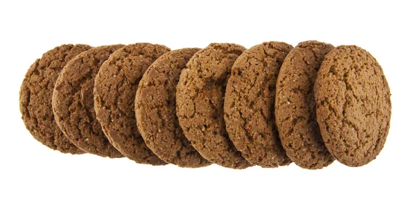 Galletas de avena sobre fondo blanco —  Fotos de Stock