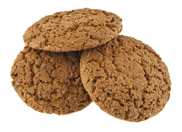 Havregryn cookies på vit bakgrund — Stockfoto