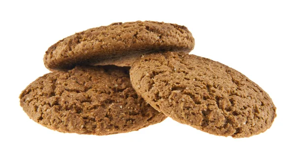 Biscotti di farina d'avena su sfondo bianco — Foto Stock