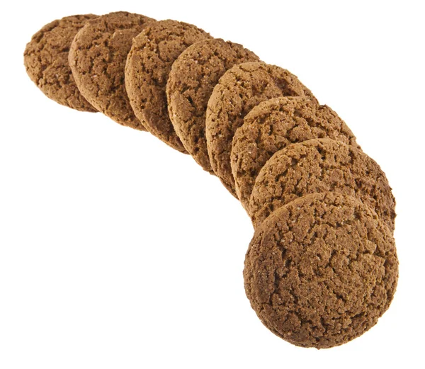 Biscoitos de aveia no fundo branco — Fotografia de Stock