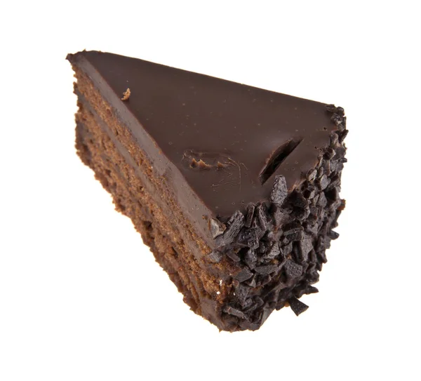 Tort de ciocolată pe fundal alb — Fotografie, imagine de stoc