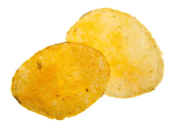 Chips på vit bakgrund — Stockfoto