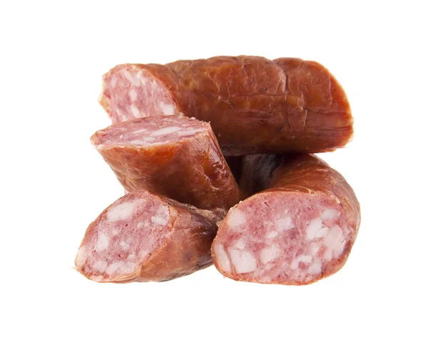 Saucisse sur fond blanc — Photo