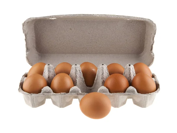 Huevos en caja — Foto de Stock