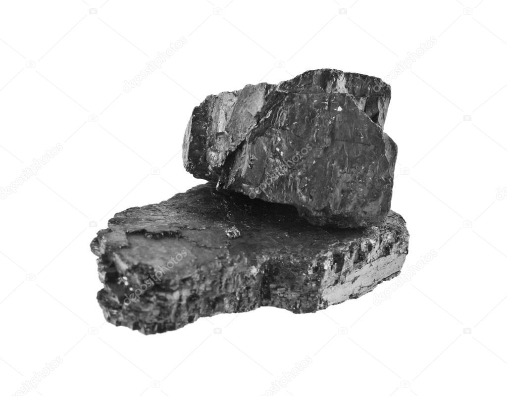 coal on white background