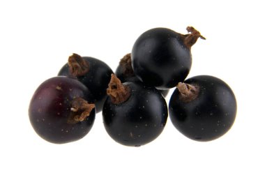 Beyaz arkaplanda siyah frenk üzümü izole edildi