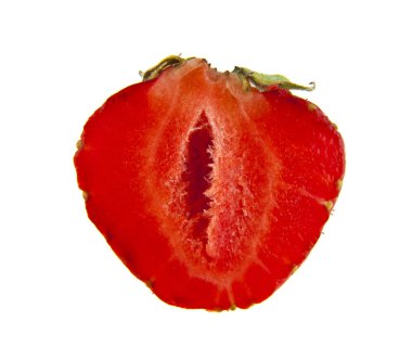 Çilek beyaz arkaplanda izole edildi