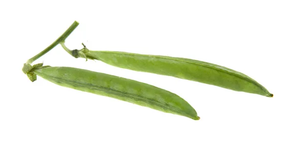 Grüne Erbsen isoliert auf weißem Hintergrund — Stockfoto
