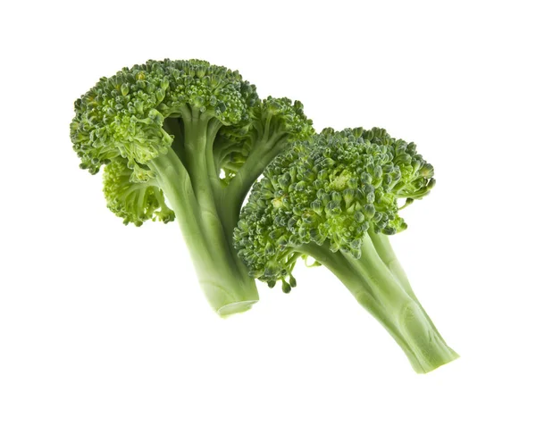 Fresh broccoli isolated on white background closeup — Stock Photo, Image