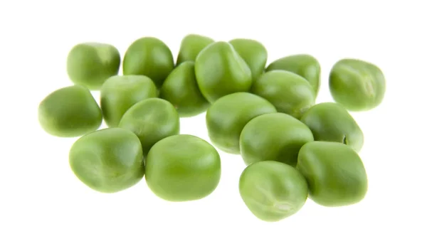 Green peas isolated on white background closeup — Stock Photo, Image