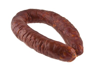 Beyaz arka plan closeup izole sosis