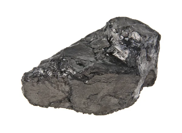 白色背景特写一个孤立的煤 — 图库照片
