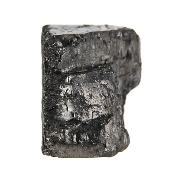 Carbone isolato su fondo bianco primo piano — Foto Stock
