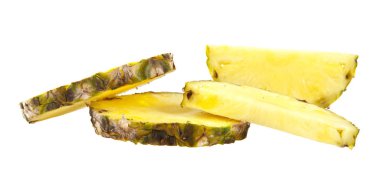 Beyaz arkaplanda izole edilmiş ananas