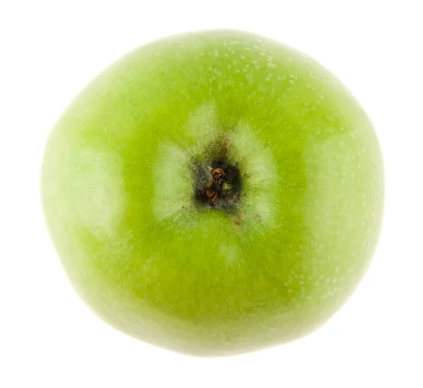 Grüner Apfel isoliert auf weißem Hintergrund Nahaufnahme — Stockfoto