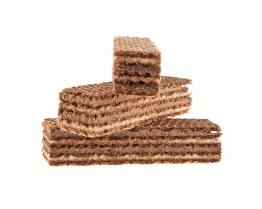 Beyaz arkaplanda izole edilmiş waffle 'lar
