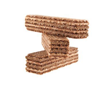 Beyaz arkaplanda izole edilmiş waffle 'lar