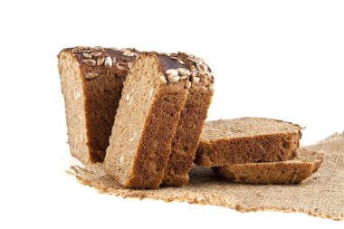 ekmek beyaz arkaplanda izole edildi