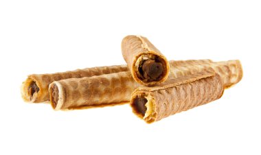 gofret izole üzerinde beyaz arka plan doldurarak ile rulo