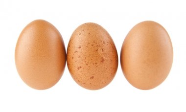 Beyaz arka plan closeup izole tavuk yumurtası