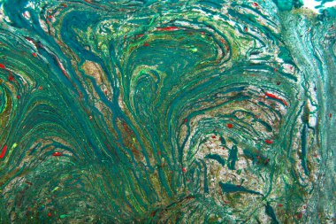 Doku Soyut renkler yeşil boya ve diğer renkleri karıştırma